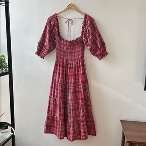 Hill House Home Nesli Nap Dress in Red Tartan